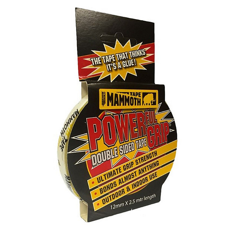 Everbuild Mammoth Powerfull Grip Double Sided Tape Extra Strong 12mm 2.5m  Long