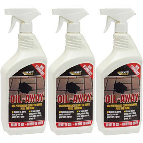 Everbuild Oil Away Ready To Use Oil Remover For Hard Surfaces, 1 L (Pack of 3) - High Performance Cleaner