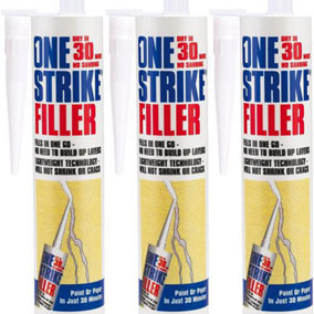 Everbuild One Strike Filler Cartridge White 300 ml (Pack of 3)