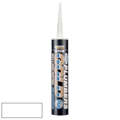 Everbuild Plumbers Gold Sealant Adhesive in White 300ml Size Cartridge