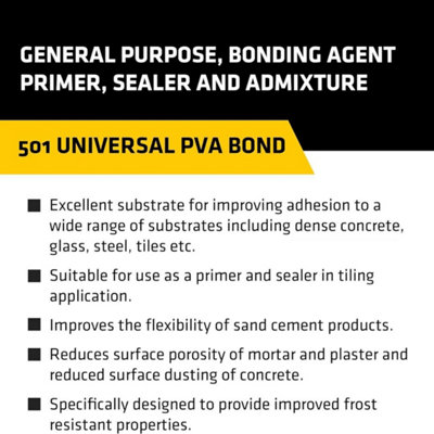 Everbuild PVA05L 501 Universal PVA Bond 500ml EVBPVA05L
