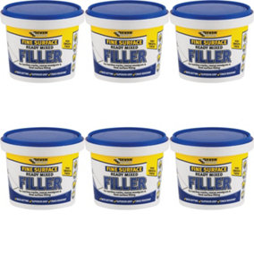 Everbuild Ready Mixed Fine Surface Filler, White, 600 g (Pack of 6)