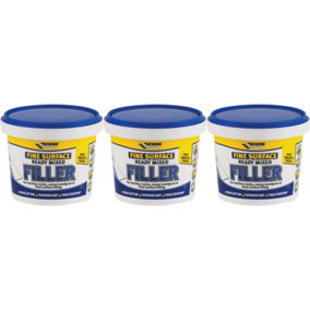 Everbuild Ready Mixed Fine Surface Filler, White, 600 g            RMFINE(n) (Pack of 3)