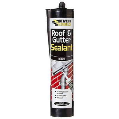 Everbuild ROOF Roof & Gutter Sealant Black 295ml EVBROOFBL