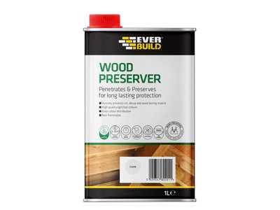 Everbuild Sika 482976 Wood Preserver Clear 1 litre EVBLJCR01