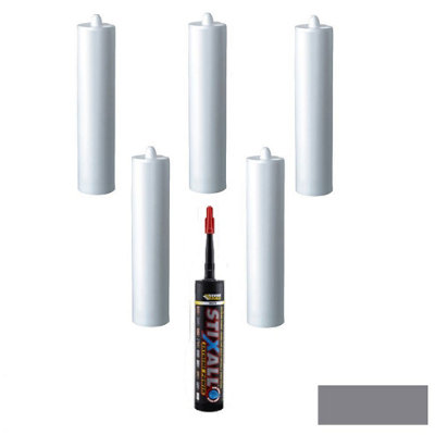 Everbuild Stixall Sealant and Adhesive Grey 300ml Size Pack of 6