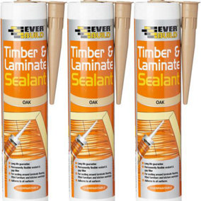 Everbuild Timber and Laminate Sealant, Oak, 300ml (Pack of 3)