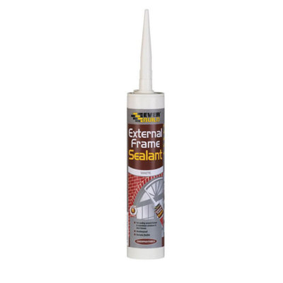 Everbuild Weather and Waterproof Window and Door Frame Acrylic Sealant, White, 290 ml