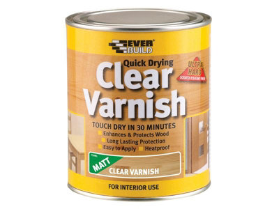 Everbuild WVARCLM2 Quick Dry Wood Varnish Matt Clear 2.5 litre EVBWVARCLM2