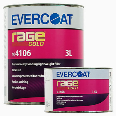 Evercoat 112 Rage 3 Litre Gold Premium Lightweight Self-Levelling Body Filler