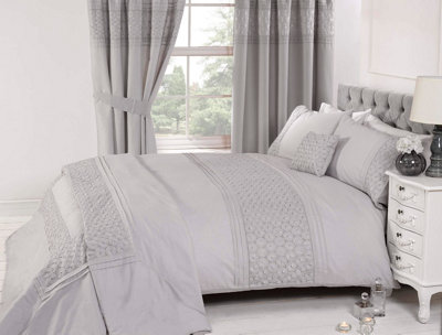 Everdean Duvet Set King Silver