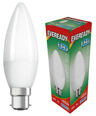 Eveready 4.9w BC 6500k  Frosted LED Candle Bulb - Daylight