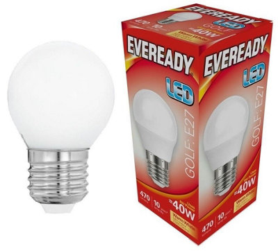 Eveready 4.9w LED ES Opal Golf Ball 3000k - Warm White