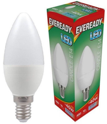 Eveready 4.9w SES 6500k Frosted LED Candle Bulb - Daylight