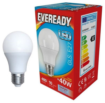 Eveready 5.5w ES 6500k Frosted GLS LED Light Bulb - Daylight