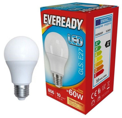 Eveready 8.2w ES 3000k Frosted GLS LED Light Bulb - Warm White