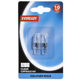 Eveready G4 Capsule 10W B2 Halogen Light Bulb (Pack Of 2) Transparent (One Size)