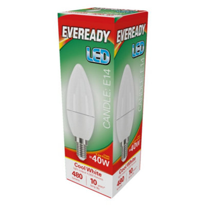 Eveready LED Candle Bulb - E14 - 5.2W - 40W Equivalent - Cool White ...