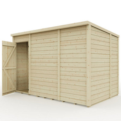 Everest Garden Shed with Pent Roof and Single Door - 10ft x 6ft - No Windows