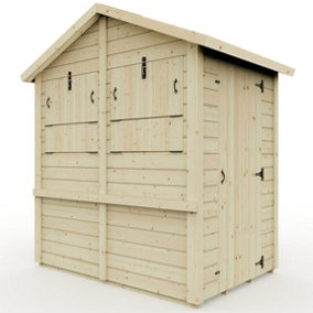 Everest Party Bar Shed with Apex Roof, Door and Hatches - 4ft x 6ft