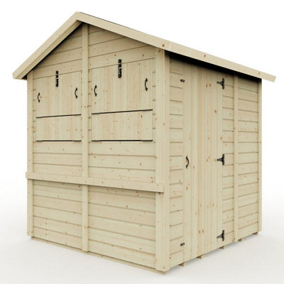 Everest Party Bar Shed with Apex Roof, Door and Hatches - 6ft x 6ft