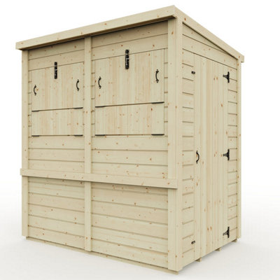 Everest Party Bar Shed with Pent Roof, Door and Hatches - 4ft x 6ft