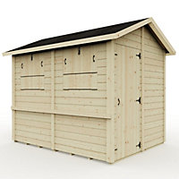 Everest Party Shed with Apex Roof, Door and Hatches - 8ft x 6ft
