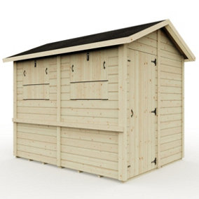 Everest Party Shed with Apex Roof, Door and Hatches - 8ft x 6ft