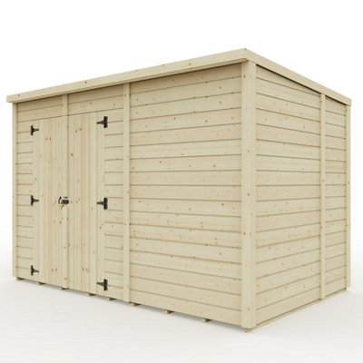 Everest Security Shed with Pent Roof and Double Door - 10ft x 6ft