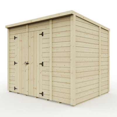 Everest Security Shed with Pent Roof and Double Door - 8ft x 6ft