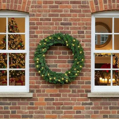 Evergreen 48in (120cm) Prelit Warm White Christmas Wreath