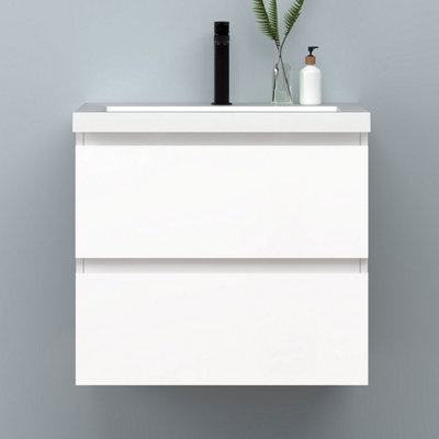 Evergrow Bathrooms Wall Hung Vanity Unit 600x375x520MM Matte White 2 ...