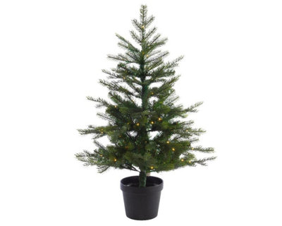 Everlands Potted Grandis Pre-Lit Artificial Christmas Tree