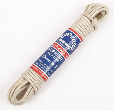 EVERLASTO British Made Supreme Waxed Cotton Pulley Line with Polypropylene Core (6mm x 10m)