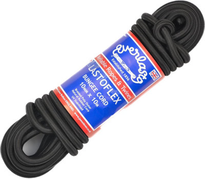 EVERLASTO LASTOFLEX Elastic Bungee Cord Shock Cord Rope Black 10mm X 10M