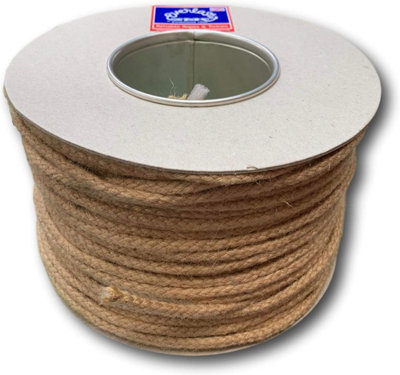 Everlasto Plaited Jute Sash Cord with Strong Polypropylene Core No.4 (6.5mm) x 100M