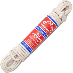 Everlasto 'Red Wrapper' UK Made Quality Waxed Cotton Sash Cord No.4 7mm x 10M