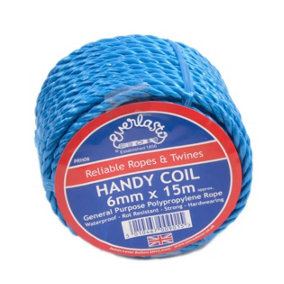 EVERLASTO Trade Handy COILS Blue Polypropylene Poly Rope General Purpose Rope (6mm X 15M)