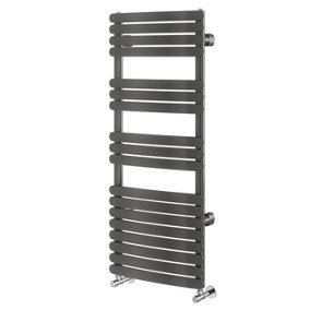 Everly Anthracite Heated Towel Rail - 1200x500mm