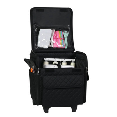 Everything Mary Collapsible Overlocker Sewing Machine Case, Black Quilted