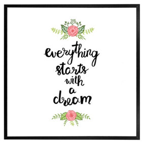 Everything starts with a dream (Picutre Frame) / 12x12" / Oak