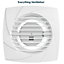 Everything Ventilation Low Profile Axial Bathroom Extractor Fan - Wall or Ceiling Mount - Energy Efficient (100mm No Timer, White)