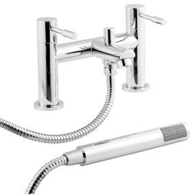 Evian Deck Mount Round Bath Shower Mixer Tap with Shower Kit - Chrome - Balterley