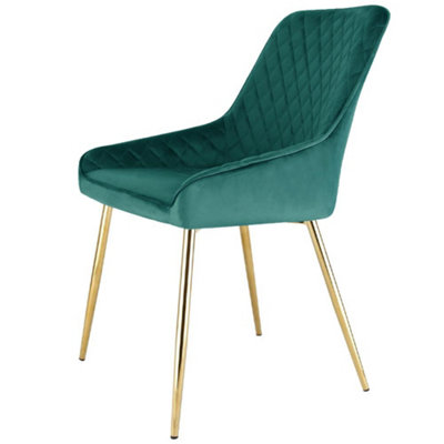 Evie Dining Accent Chair Upholstered in Velvet Fabric  - Green