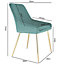 Evie Dining Accent Chair Upholstered in Velvet Fabric  - Green