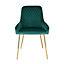Evie Dining Accent Chair Upholstered in Velvet Fabric  - Green