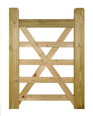 EVIN 5 Bar Wooden Farm Field Gate 900mm Wide x 1200mm High EV03