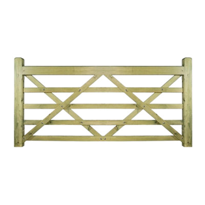 Evington Farm/Field Style 5 Bar Gate - Pressure Treated Scandinavian Redwood - W2400 x H1200 mm