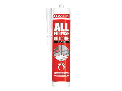 EVO-STIK 30613609 112872 All Purpose Flex Silicone Sealant Black C20 EVOAPFSSBK