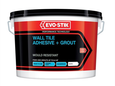 EVOSTIK 30812624 Mould Resistant Wall Tile Adhesive & Grout 5 litre